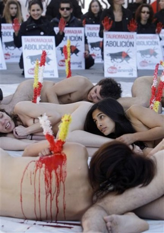 إسبانيا: أجساد  منزوعةللدفاع عن مصارعة الثيران!!   صورة رقم 3
