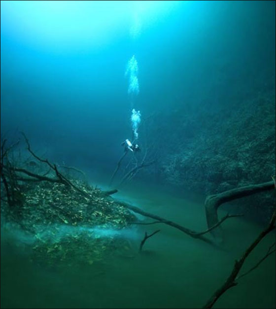 مذهل.. اكتشاف نهر يجري تحت سطح البحر بالمكسيك!!   صورة رقم 2