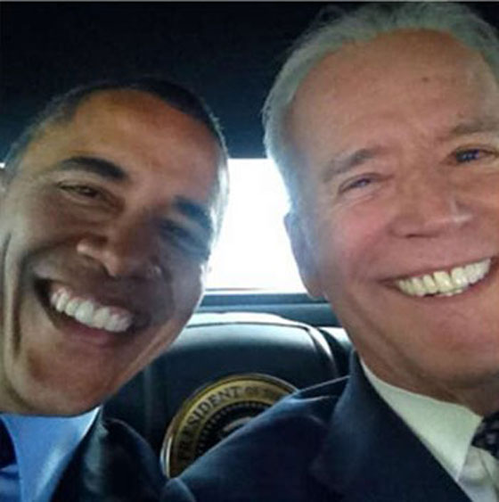 الرئيس اوباما مولع بصور الـ selfie وبايدن يجربها لاول مرة صورة رقم 1