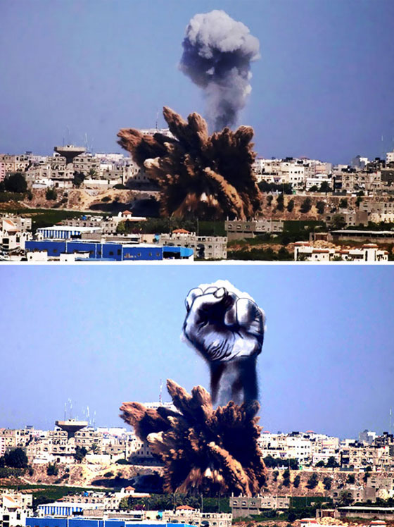 فنانون فلسطينيون يحولون دخان صواريخ غزة الى صور فنية ابداعية مذهلة صورة رقم 4
