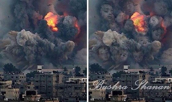 فنانون فلسطينيون يحولون دخان صواريخ غزة الى صور فنية ابداعية مذهلة صورة رقم 7