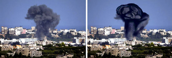 فنانون فلسطينيون يحولون دخان صواريخ غزة الى صور فنية ابداعية مذهلة صورة رقم 9