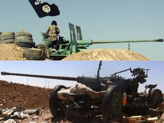 بالصور: غنائم داعش من مطار الطبقة.. بينها اسلحة متوسطة وطائرة سوخوي صورة رقم 4