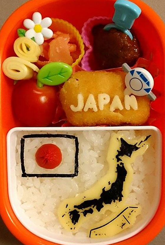 صور: يابانية مبدعة تعلم ابناءها الجغرافيا بواسطة تزيين الطعام صورة رقم 3