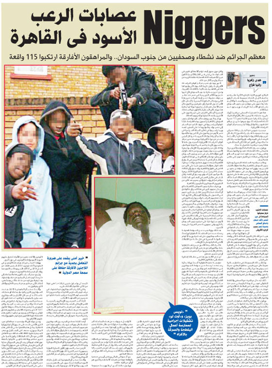  صحيفة مصرية تستخدم عبارة (نيجرز) العنصرية وتصف الافارقة بالرعب الاسود  صورة رقم 3