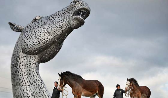 بالصور.. اسكتلندا تخلد تراث الاحصنة بأكبر نحت لحصانين في العالم صورة رقم 8