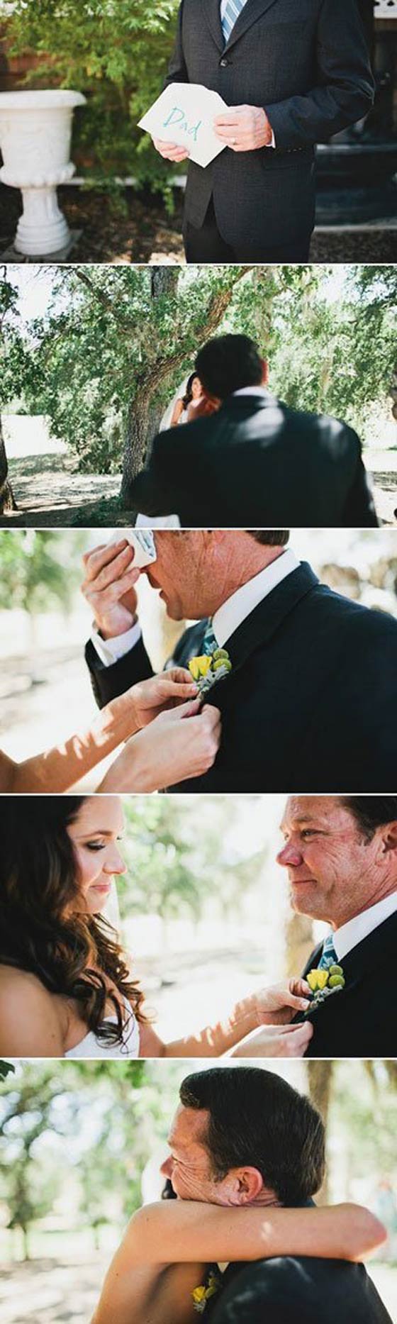 صور عرائس يوم الزفاف في لقطات مؤثرة مع الآباء صورة رقم 2