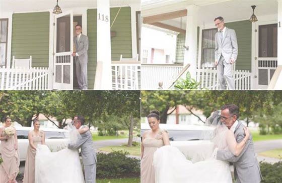 صور عرائس يوم الزفاف في لقطات مؤثرة مع الآباء صورة رقم 6