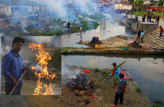  بالفيديو والصور.. الحرق الجماعي لضحايا زلزال نيبال لعدم توفر مقابر صورة رقم 2
