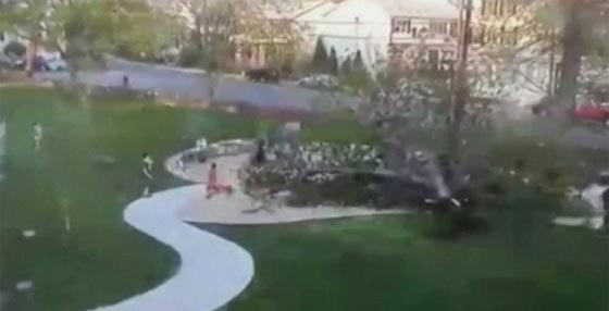 شاهد بالتفصيل  لحظة سقوط شجرة على اطفال في ساحة عامة صورة رقم 4