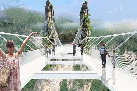 بالصور..الصين تفتتح أعلى وأطول جسر زجاجي في العالم قريبا صورة رقم 2