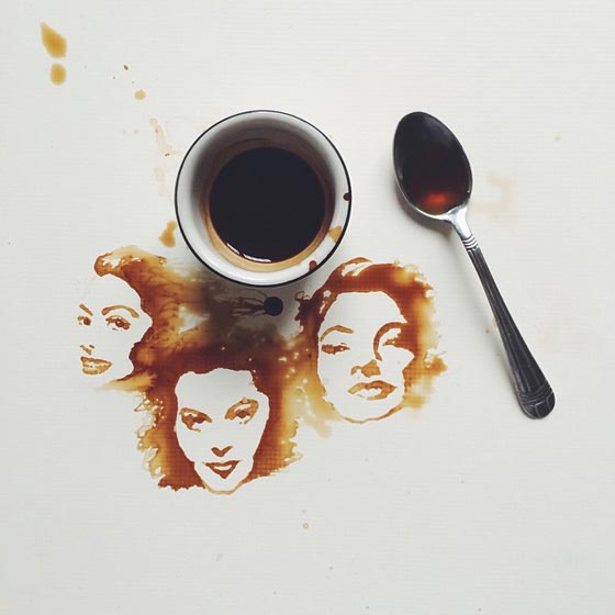فنانة ايطالية تذهل الجمهور بلوحات فنية رائعة ترسمها بالقهوة المسكوبة، العسل وقشور الفواكه! صورة رقم 16