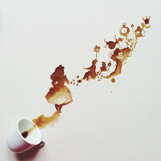 فنانة ايطالية تذهل الجمهور بلوحات فنية رائعة ترسمها بالقهوة المسكوبة، العسل وقشور الفواكه! صورة رقم 17