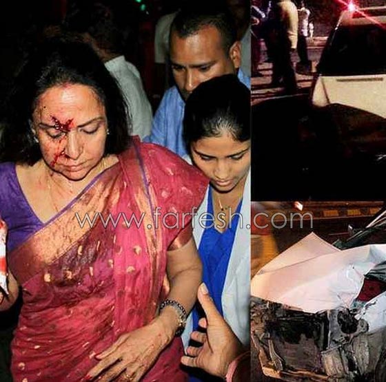 بالصور.. اصابة النجمة الهندية هيما ماليني في حادث قتل فيه طفل صورة رقم 2