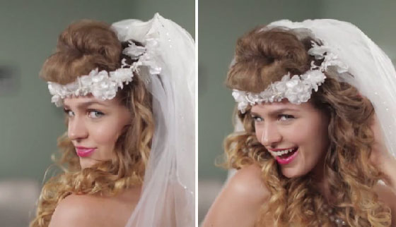 فيديو تسريحات شعر العروس خلال 65 سنة: شاهد تغييرات الموضة! صورة رقم 3