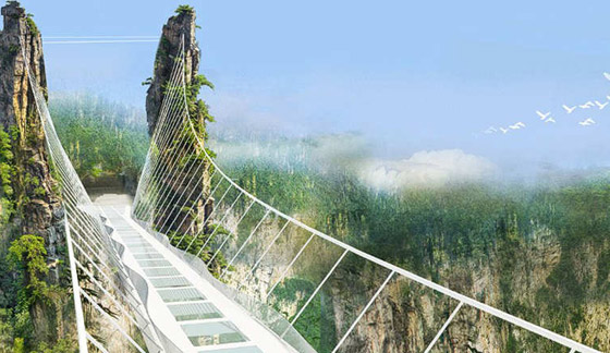 لمن يجرؤ فقط.. جسر مرعب من الزجاج المقوّى في الصين صورة رقم 3