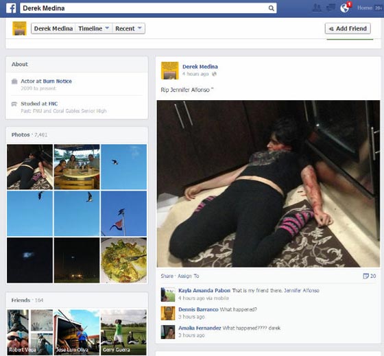 جريمة جنونية.. قتل زوجته ونشر صورة جثتها على الفيسبوك صورة رقم 1