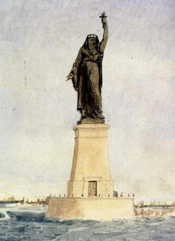 مفاجأة: أصل تمثال الحرية الأمريكي فلاحة مصرية محجبة تحمل جرة! صورة رقم 3