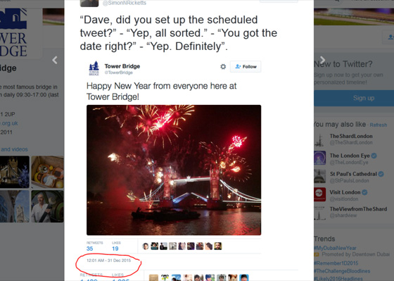 مؤسسات تسابق السنة الجديدة وتعايد على مستخدميها بتغريدات خاطئة صورة رقم 1