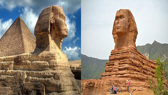الصين تنسخ منطقة الجيزة المصرية الاهرامات الثلاثة وابو الهول صورة رقم 3