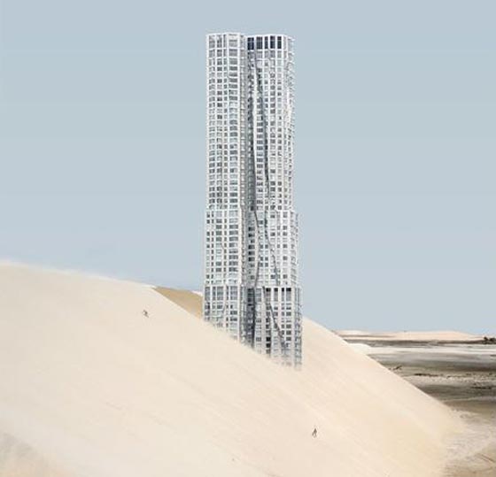 مصمم امريكي يستأصل مباني نيويورك العريقة ويزرعها وسط الصحراء صورة رقم 9