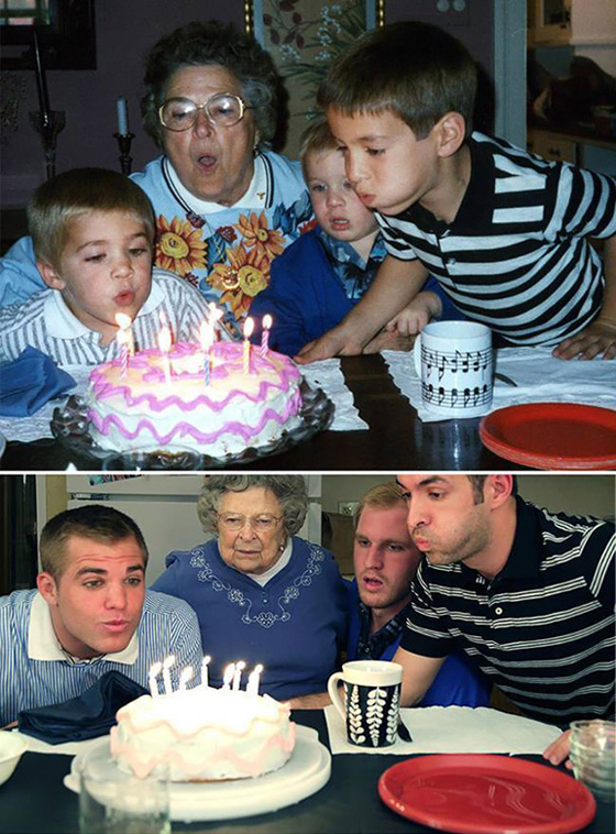 اخوة بالغون التقطوا نفس صور طفولتهم والنتيجة صور مضحكة صورة رقم 6