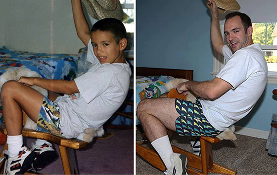 اخوة بالغون التقطوا نفس صور طفولتهم والنتيجة صور مضحكة صورة رقم 10