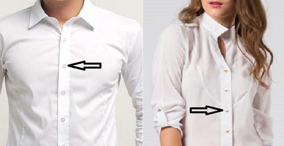 ما سبب اختلاف جهة الازرار في قمصان النساء والرجال؟ صورة رقم 1