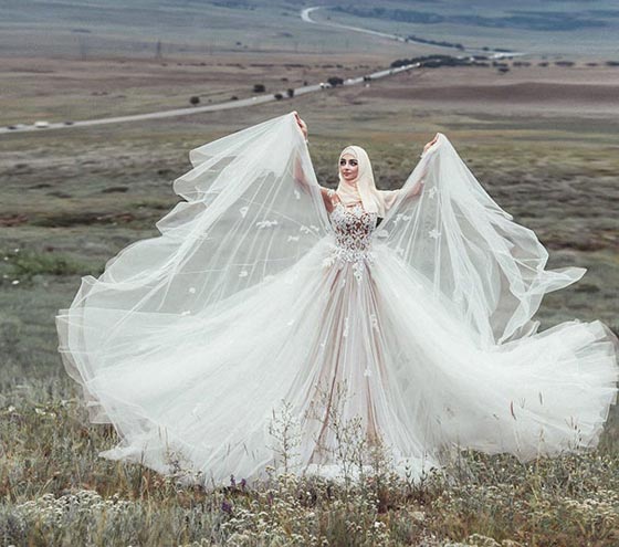 صور اجمل فساتين زفاف المحجبات عالميا بينهن عروس لبنانية ومصرية  صورة رقم 2