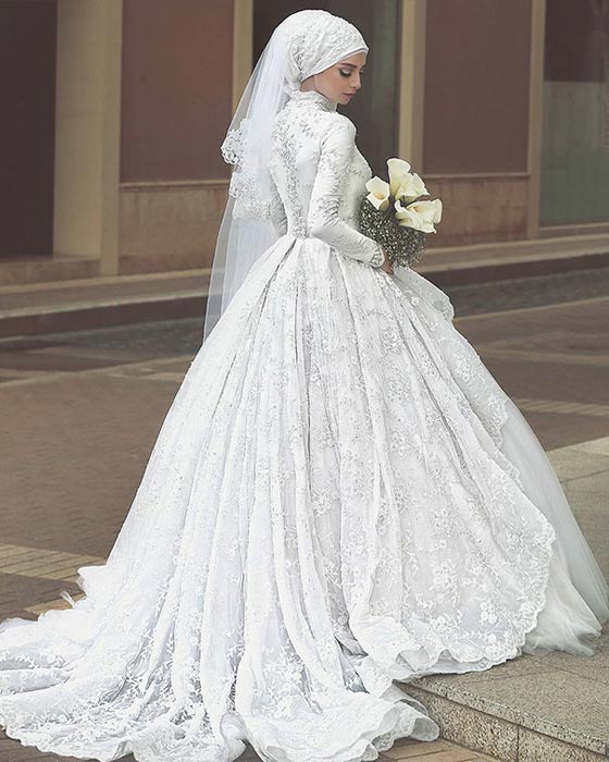 صور اجمل فساتين زفاف المحجبات عالميا بينهن عروس لبنانية ومصرية  صورة رقم 8