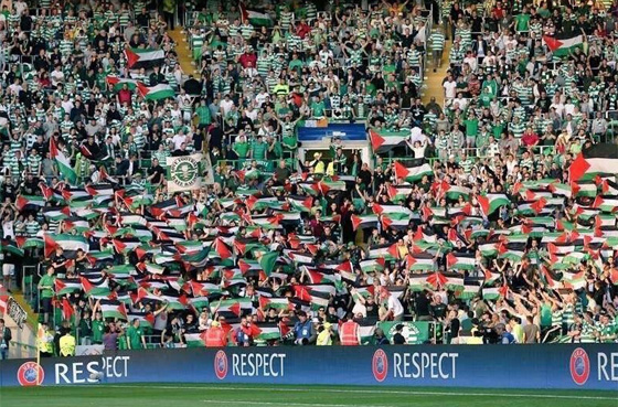 فريق اسكتلندي يرفع العلم الفلسطيني في مباراته مع فريق اسرائيلي صورة رقم 4