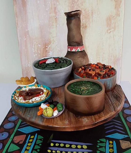  صور تورتات رائعة على شكل الطعام المصري: محشي وملوخية وفول وطعمية صورة رقم 3