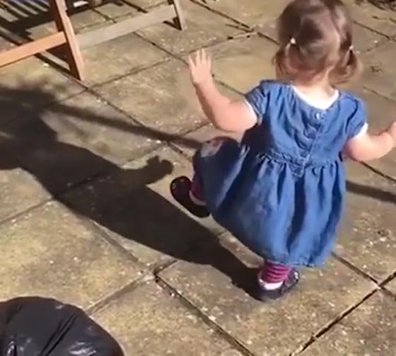 فيديو طريف: طفلة رائعة تداعب ظلها بكل براءة وتلعب معه صورة رقم 2