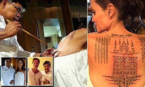ماذا رسم الكاهن التايلندي بالوشم على ظهر انجلينا جولي؟ صورة رقم 1
