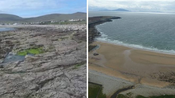 إيرلندا: شاطئ غمرته العواصف يعود الى الحياة بعد 30 عامًا من اختفائه صورة رقم 1