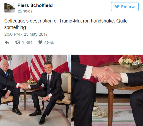 ماكرون دخيل جديد على معركة المصافحات يحطم يد ترامب  صورة رقم 3