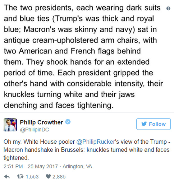 ماكرون دخيل جديد على معركة المصافحات يحطم يد ترامب  صورة رقم 6