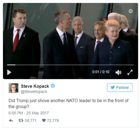 فيديو غريب.. ترامب يزاحم الرؤساء بلا خجل ليظهر في المقدمة!! صورة رقم 8