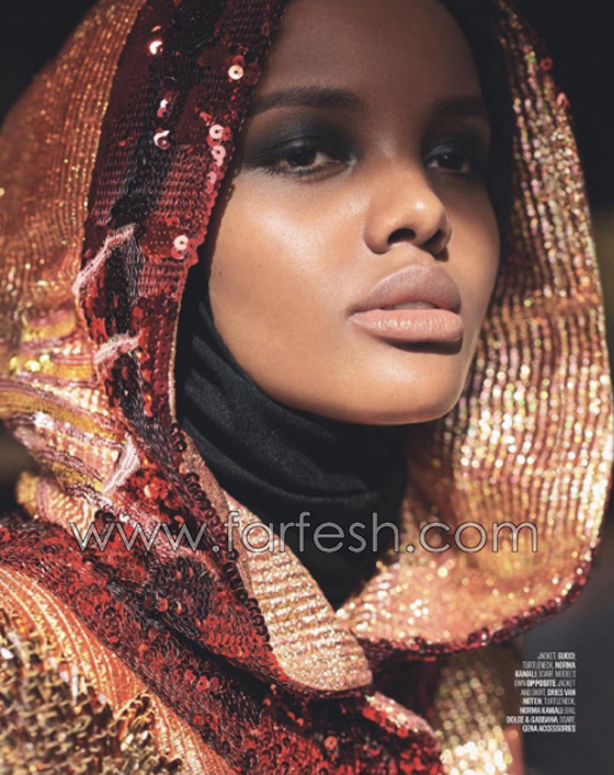 صور عارضة ازياء صومالية محجبة سحرت العالم بجمالها وتنافس جيجي حديد صورة رقم 12