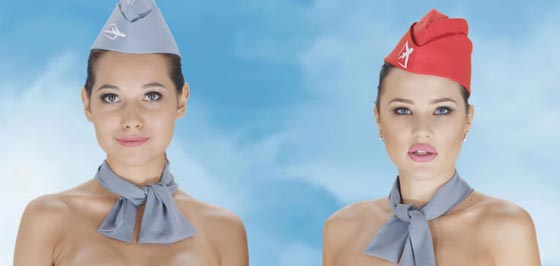 تجريد مضيفات طيران من ملابسهن في اعلان دعائي مثير للجدل بكازاخستان صورة رقم 1