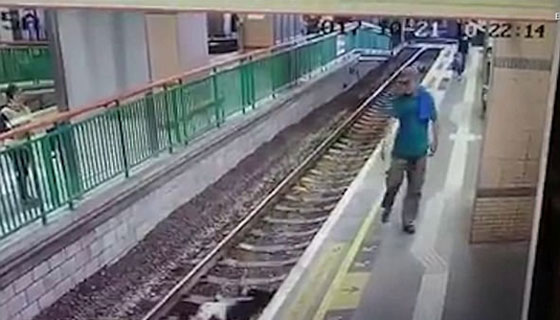فيديو صادم.. رجل يدفع فتاة على قضبان القطار ويكمل طريقة صورة رقم 4