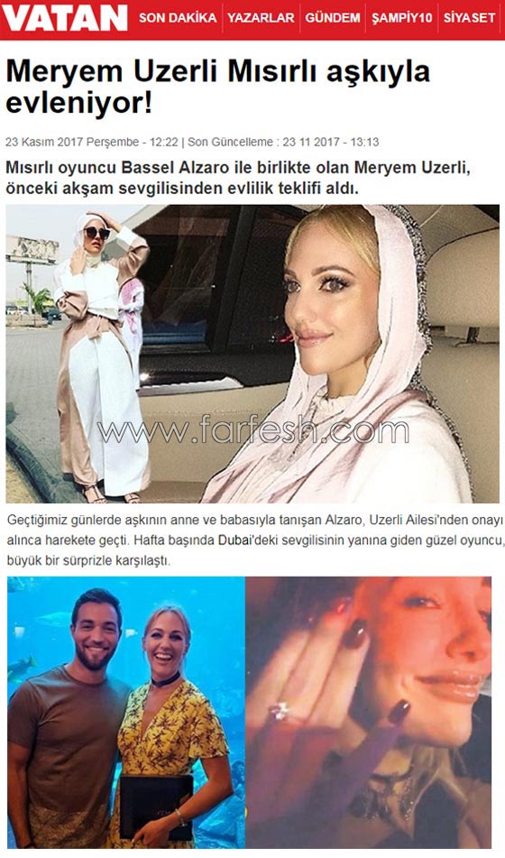 فيديو النجمة التركية مريم اوزرلي تعرض خاتم خطوبتها من باسل الزارو  صورة رقم 2