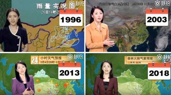 فيديو غريب: مذيعة صينية لم تتغير ملامحها طوال 22 عاماً.. فيديو وصور صورة رقم 4