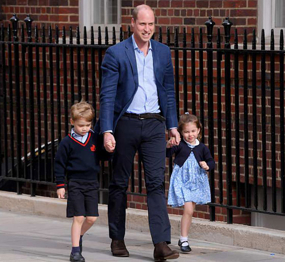 كيت ميدلتون تنجب طفلها الثالث والأمير وليام والاولاد يزورون الأمير الجديد صورة رقم 14