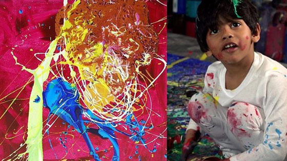 طفل فنان في الرابعة يبيع لوحاته بآلاف الدولارات صورة رقم 1