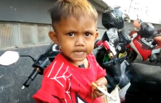  طفل اندونيسي عمره عامان يدخّن 40 سيجارة يومياً.. فيديو وصور صورة رقم 9