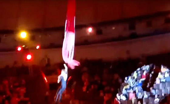فيديو مروع: سقوط لاعبة أكروبات روسية من ارتفاع 15 قدما خلال عرض السيرك صورة رقم 1