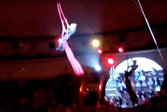 فيديو مروع: سقوط لاعبة أكروبات روسية من ارتفاع 15 قدما خلال عرض السيرك صورة رقم 2