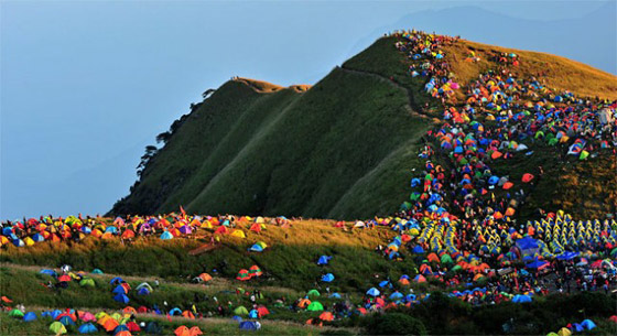 جمعية صينية تدخل موسوعة غينيس بنصب 721 خيمة على ممر جبلي صورة رقم 14