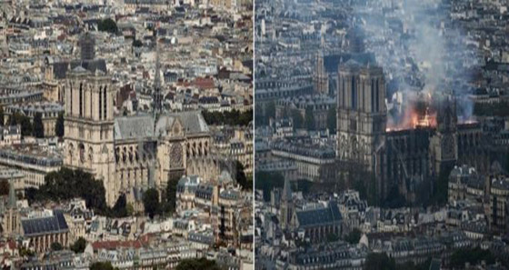 باريس: حريق يلتهم كاتدرائية نوتردام وزوج سلمى حايك يتبرع بـ113 مليون يورو صورة رقم 2